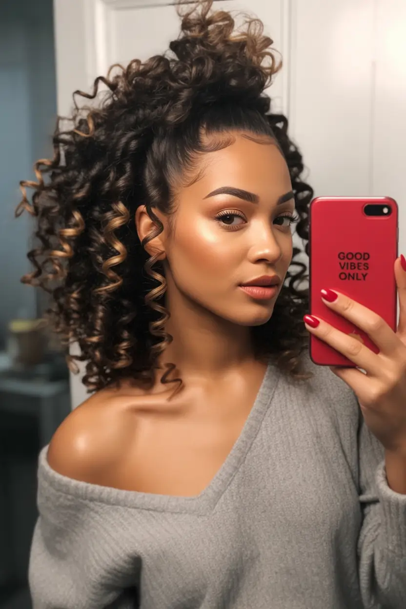 Effortless Natural Hair Inspiration for Summer 2025! Glossy Curls and Golden Energy