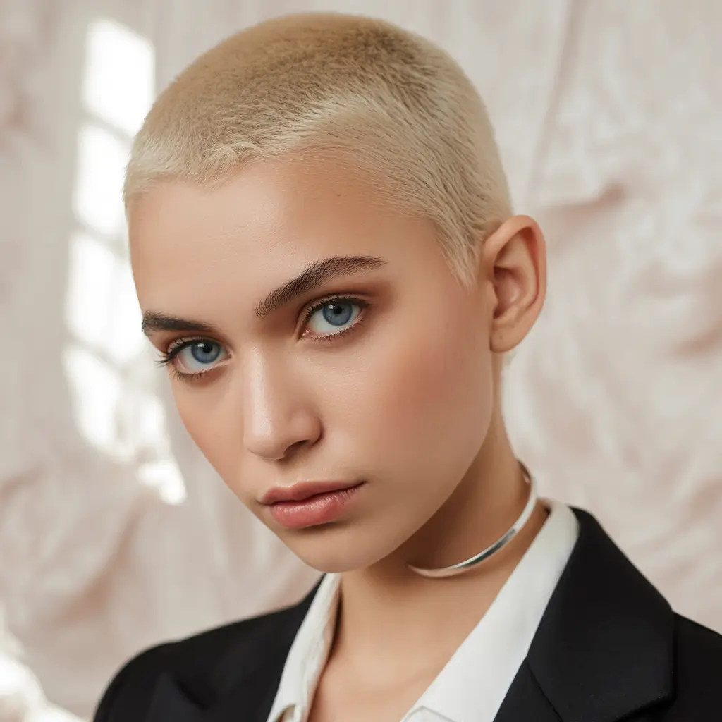 Fresh Inspiration Short Summer Haircut 2025 Buzzed Blonde with Editorial Edge