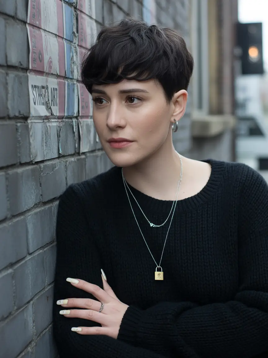 Fresh Inspiration Short Summer Haircut 2025 Dark Soft Pixie with Tousled Crown