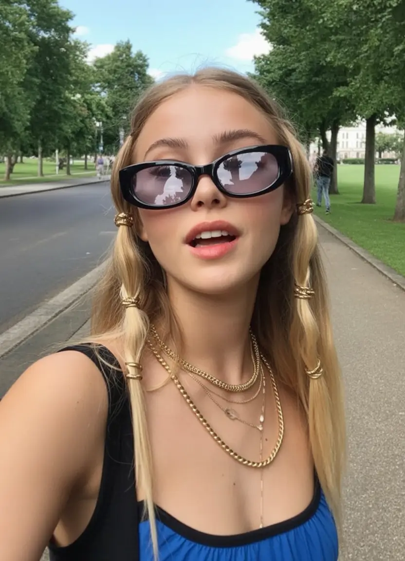 june hairstyles ideas 2025 Boho Chic Bubble Braids with Gold Details