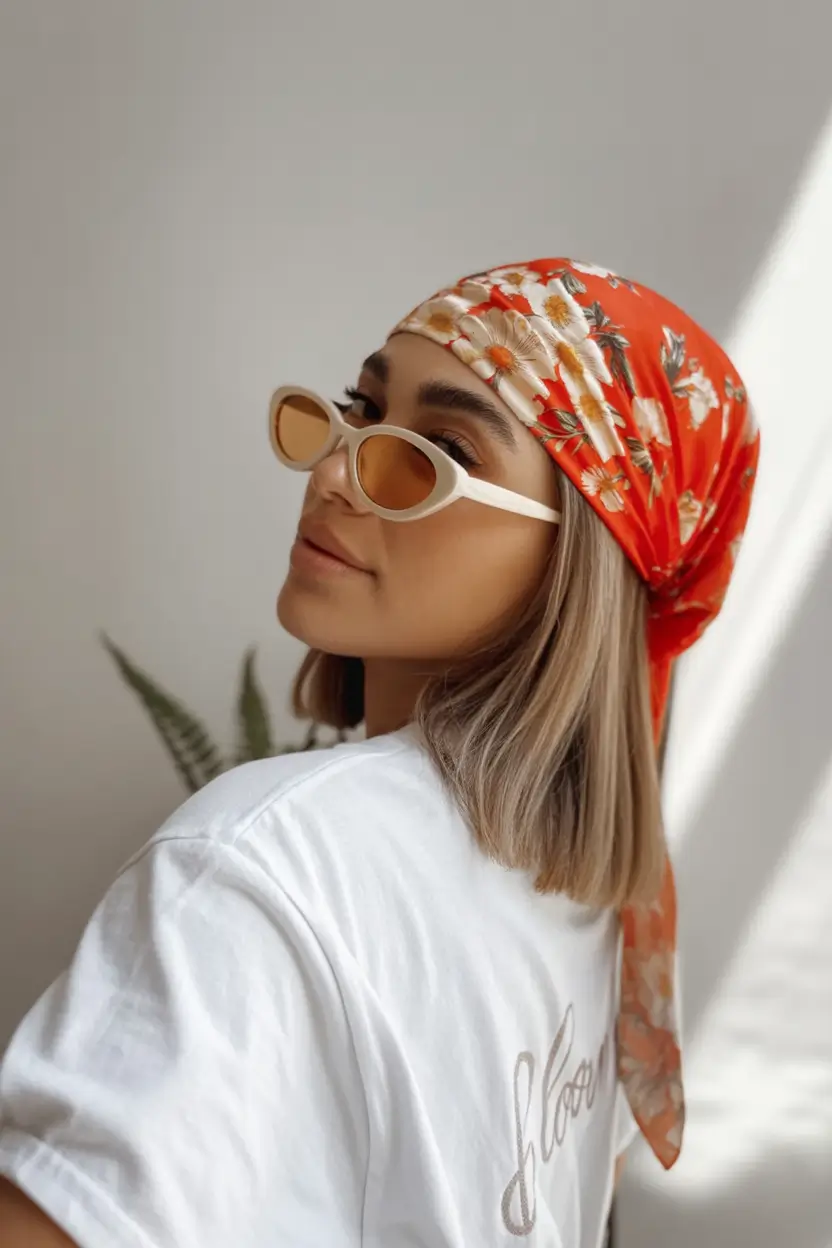 june hairstyles ideas 2025 ’90s Scarf & Bob Comeback