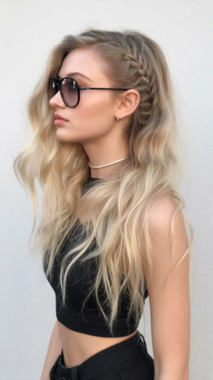 june hairstyles ideas 2025 Side Braid with Laidback Glam