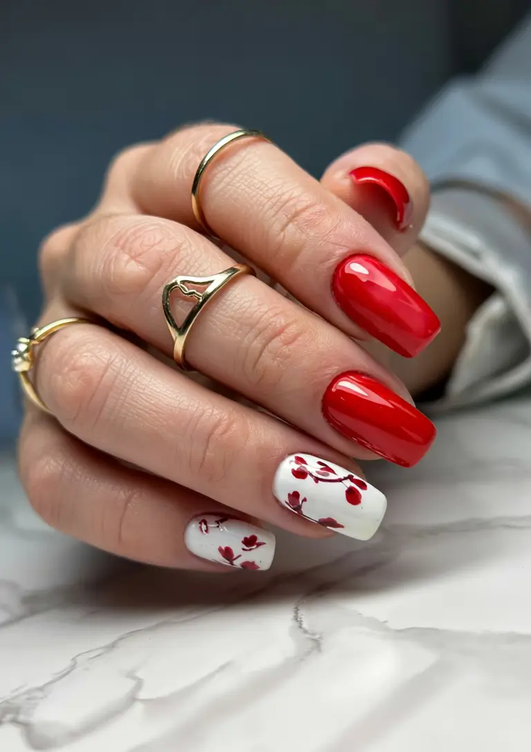 june nails color ideas 2025 Cherry Blossom Chic