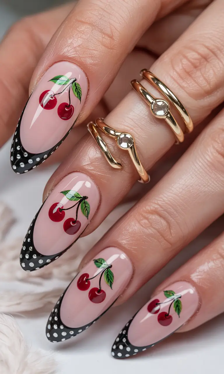 june nails ideas 2025 Cherry Noir