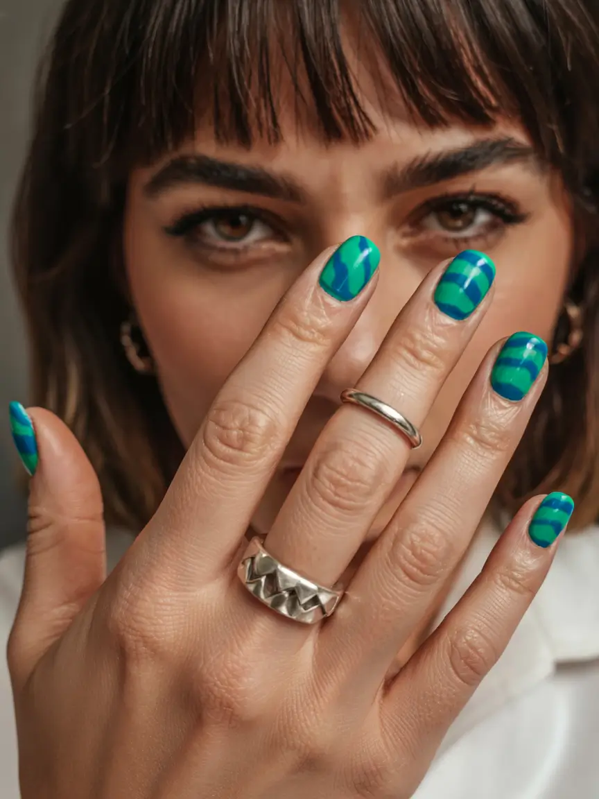 june nails ideas 2025 Deep Sea Grooves