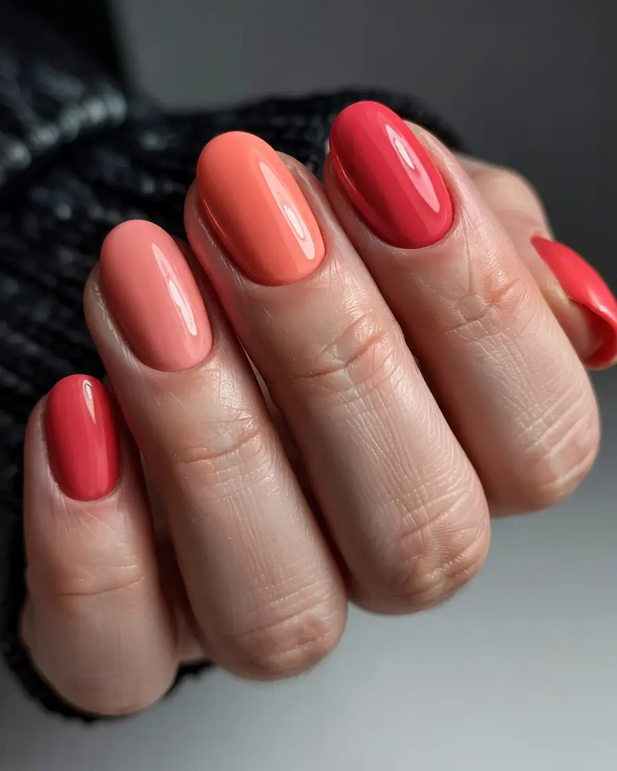 june nails ideas 2025 Color Melt Sunset