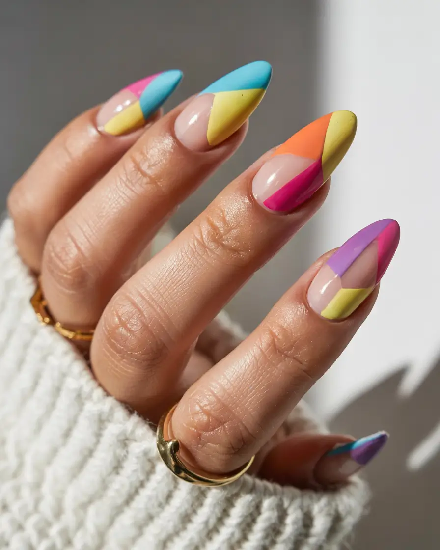 june nails ideas 2025 Geometric Gelato