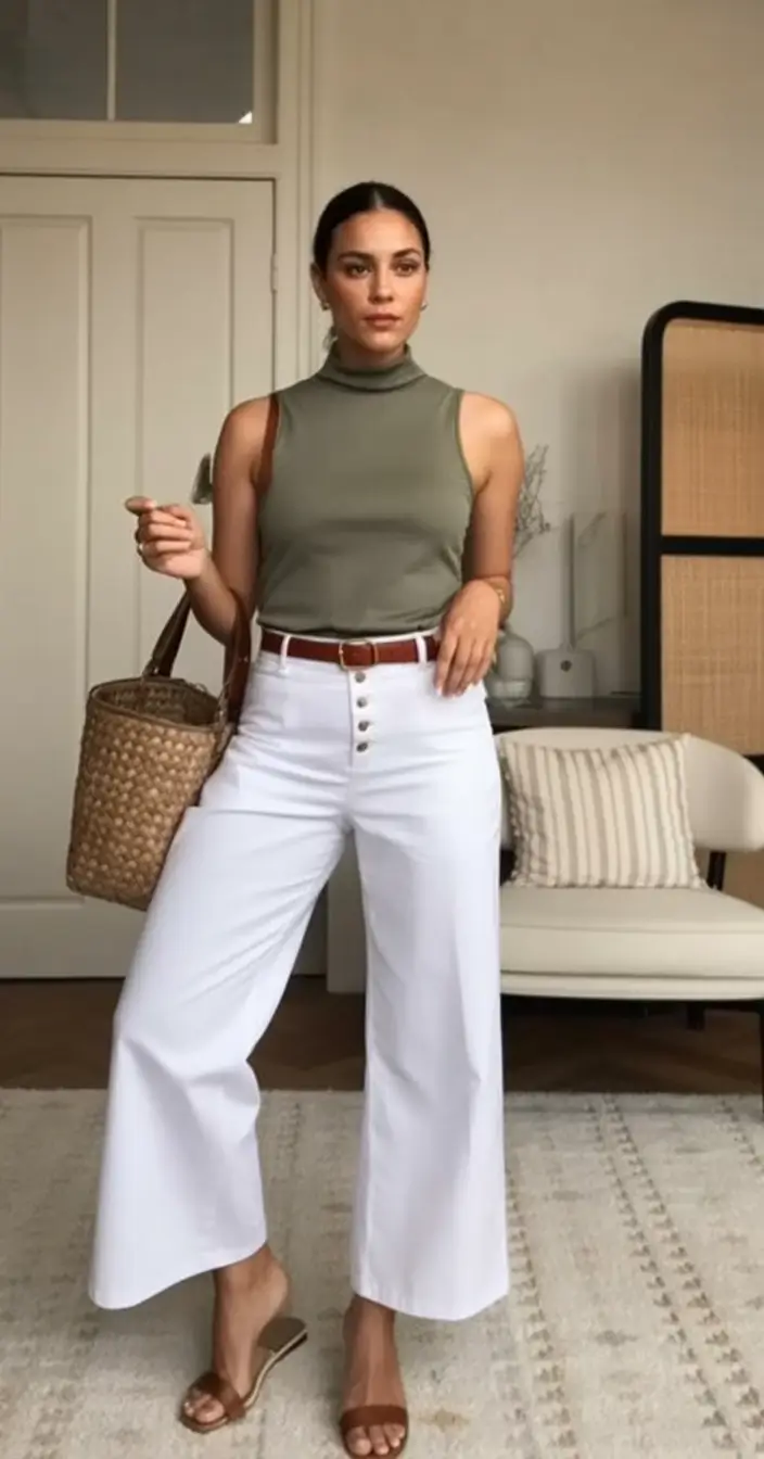 june outfits ideas 2025 Soft Neutrals with a Touch of Structure