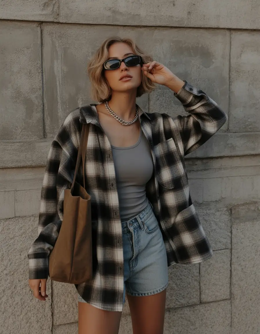 june outfits ideas 2025 Retro Grunge with a Summer Twist