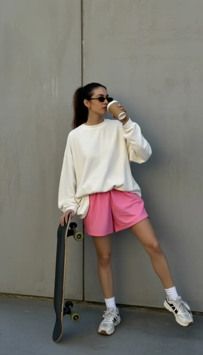 june outfits ideas 2025 Bubblegum & Skateboard Mornings