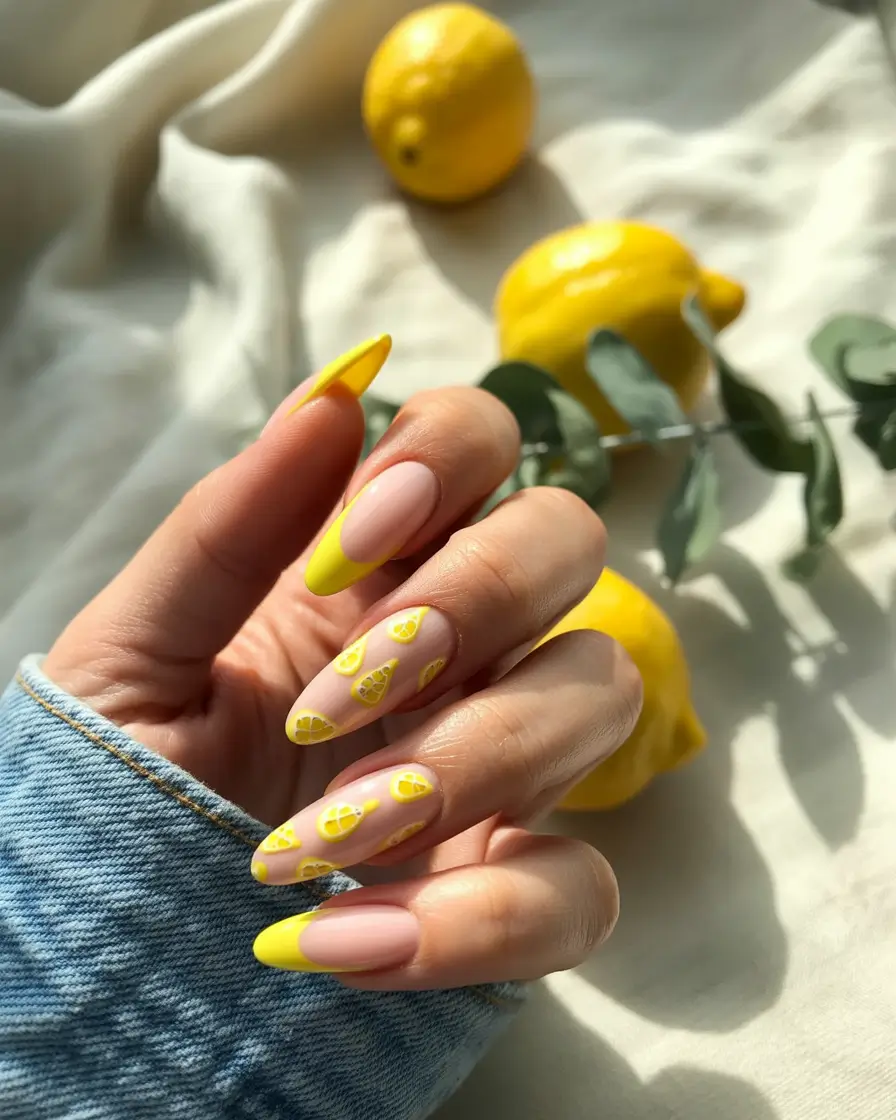 lemon nails designs ideas 2025 Zest on Repeat