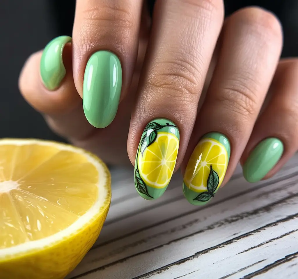 lemon nails designs ideas 2025 Lime Garden Chic