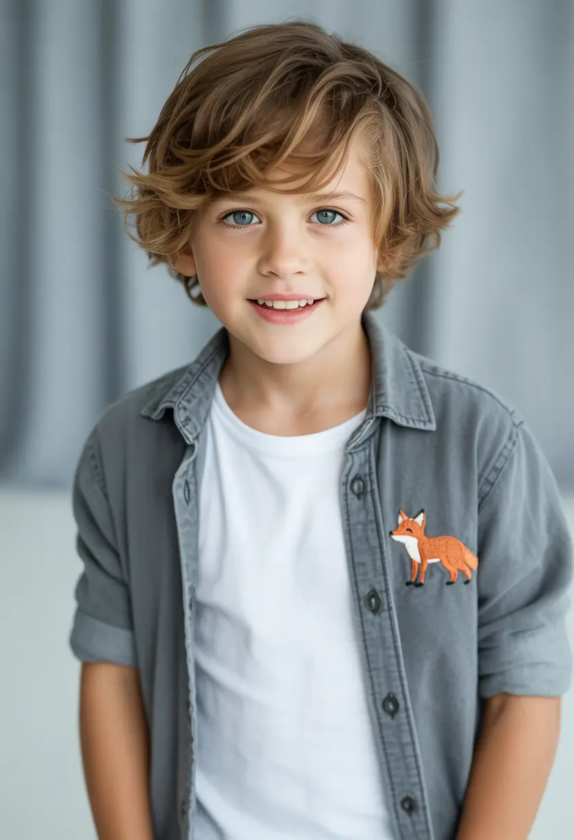 Modern Boys Summer Haircuts 2025 Beachy Curls with Layered Freedom