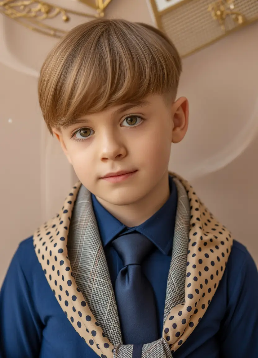 Modern Boys Summer Haircuts 2025 Geometric Bowl Cut with Fade Contrast