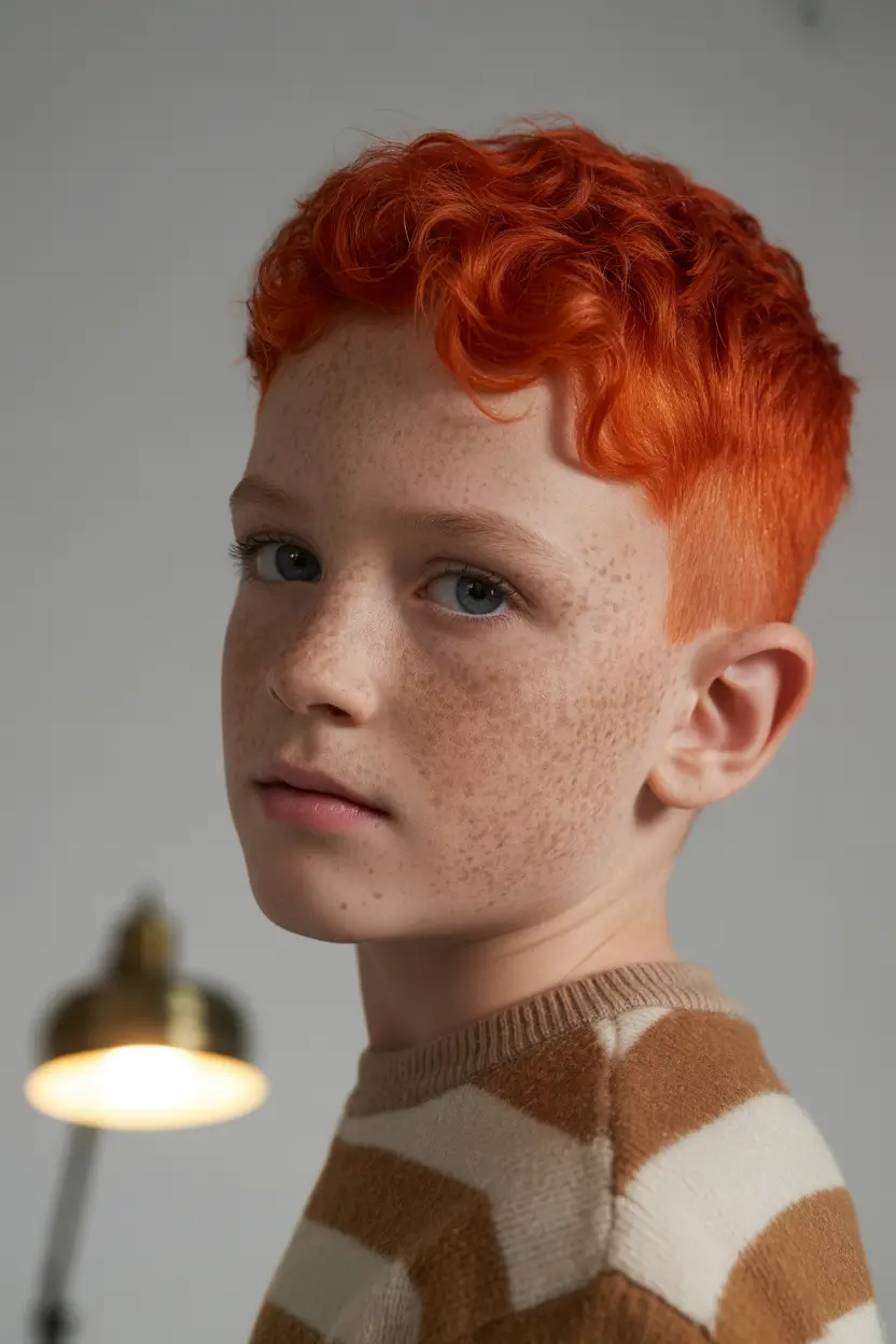 Modern Boys Summer Haircuts 2025 Fiery Crop for Curly Confidence