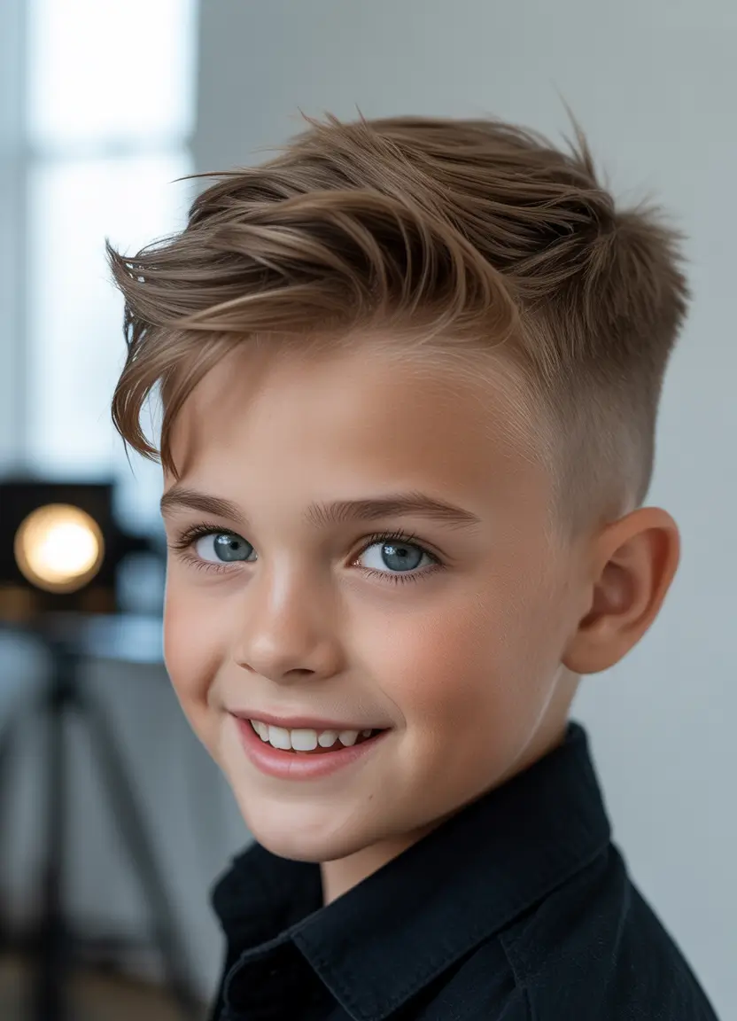 Modern Boys Summer Haircuts 2025 Fluffy Spikes With a Modern Fade
