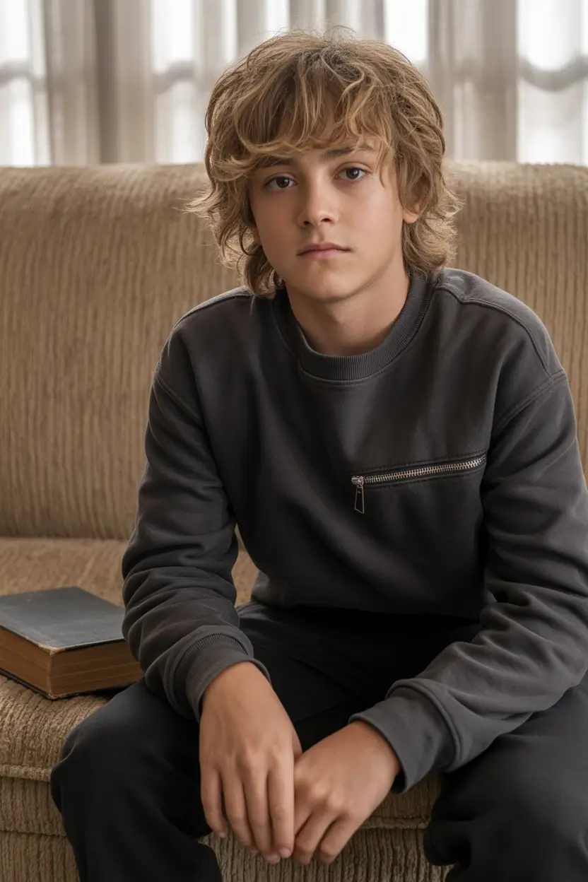 Modern Boys Summer Haircuts 2025 Wavy Curtain Layers with Mullet Energy