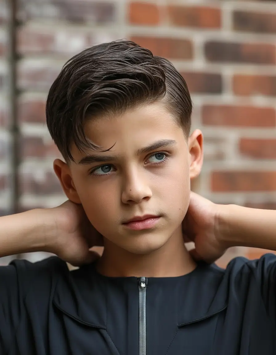Modern Boys Summer Haircuts 2025 Slick Side Sweep with Defined Hard Part