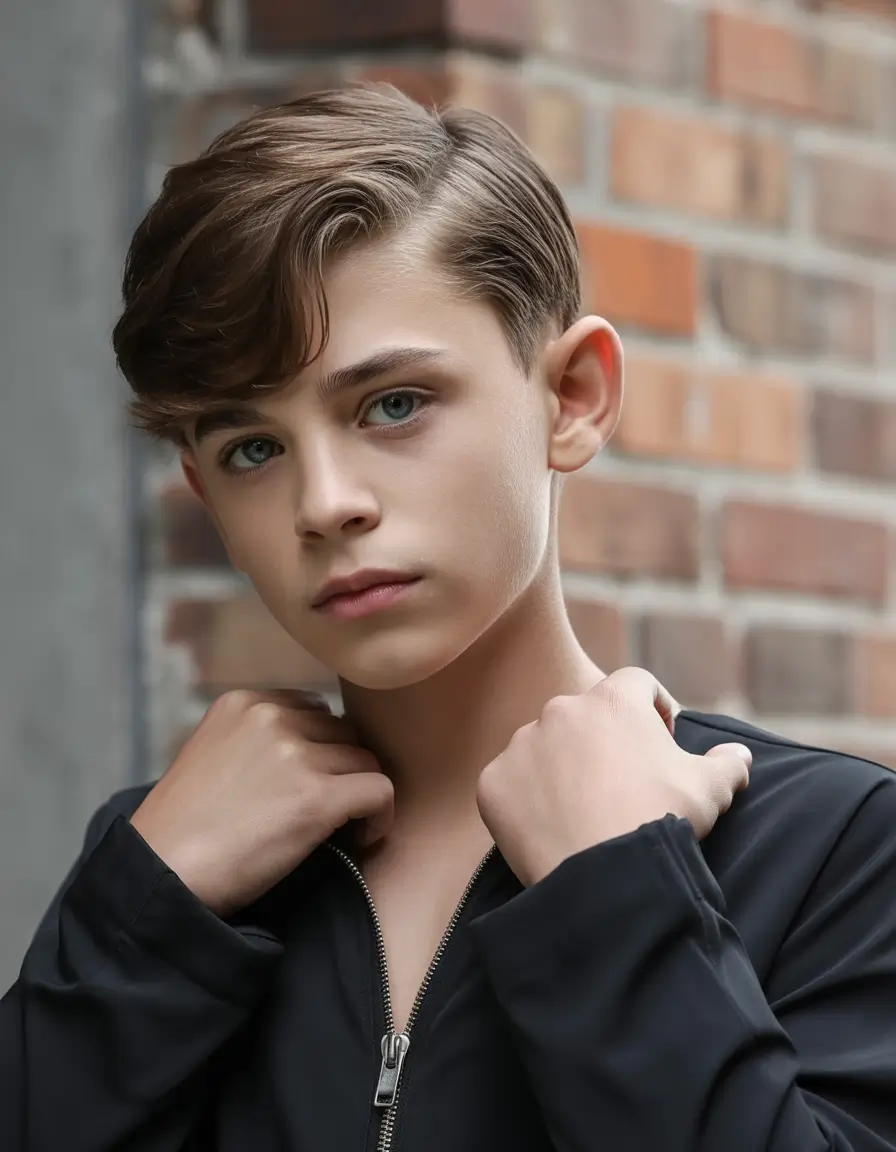 Modern Boys Summer Haircuts 2025 Retro-Inspired Side Sweep with Polished Part