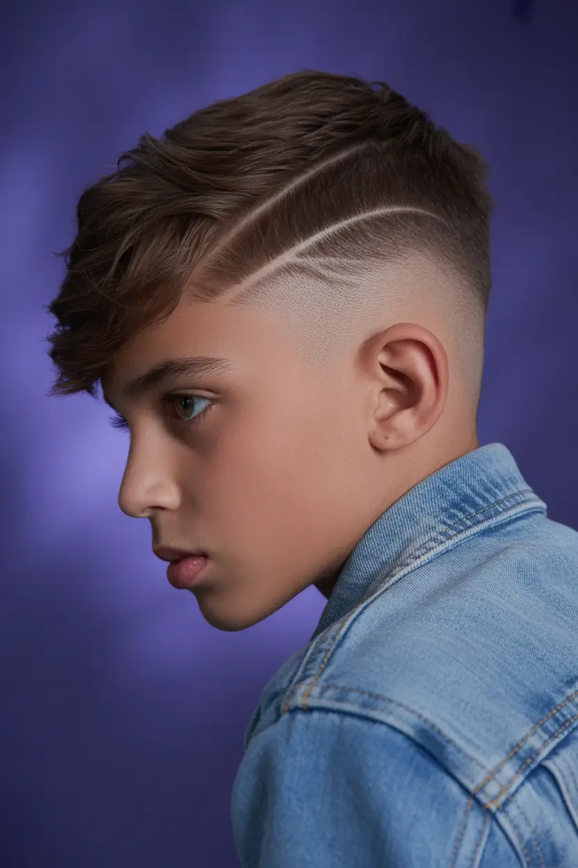 Modern Boys Summer Haircuts 2025 Ultra-Tapered Buzz with Dual Line Design
