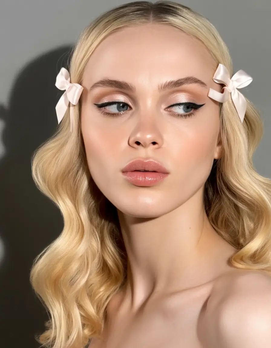 Must-Try Summer Hairstyles for Long Hair 2025 Wavy Bob Vibes with Classic Ribbon Clips