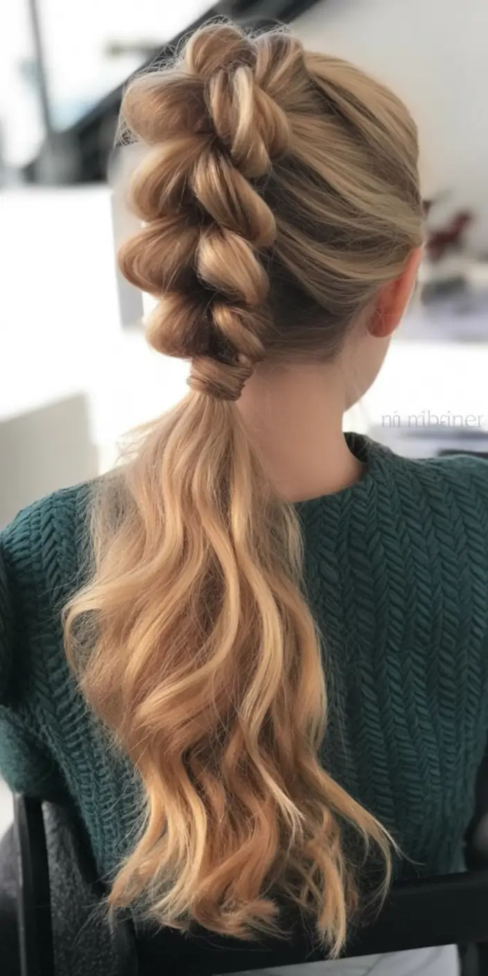 Must-Try Summer Hairstyles for Long Hair 2025 Bubble Ponytail with Loose Curls