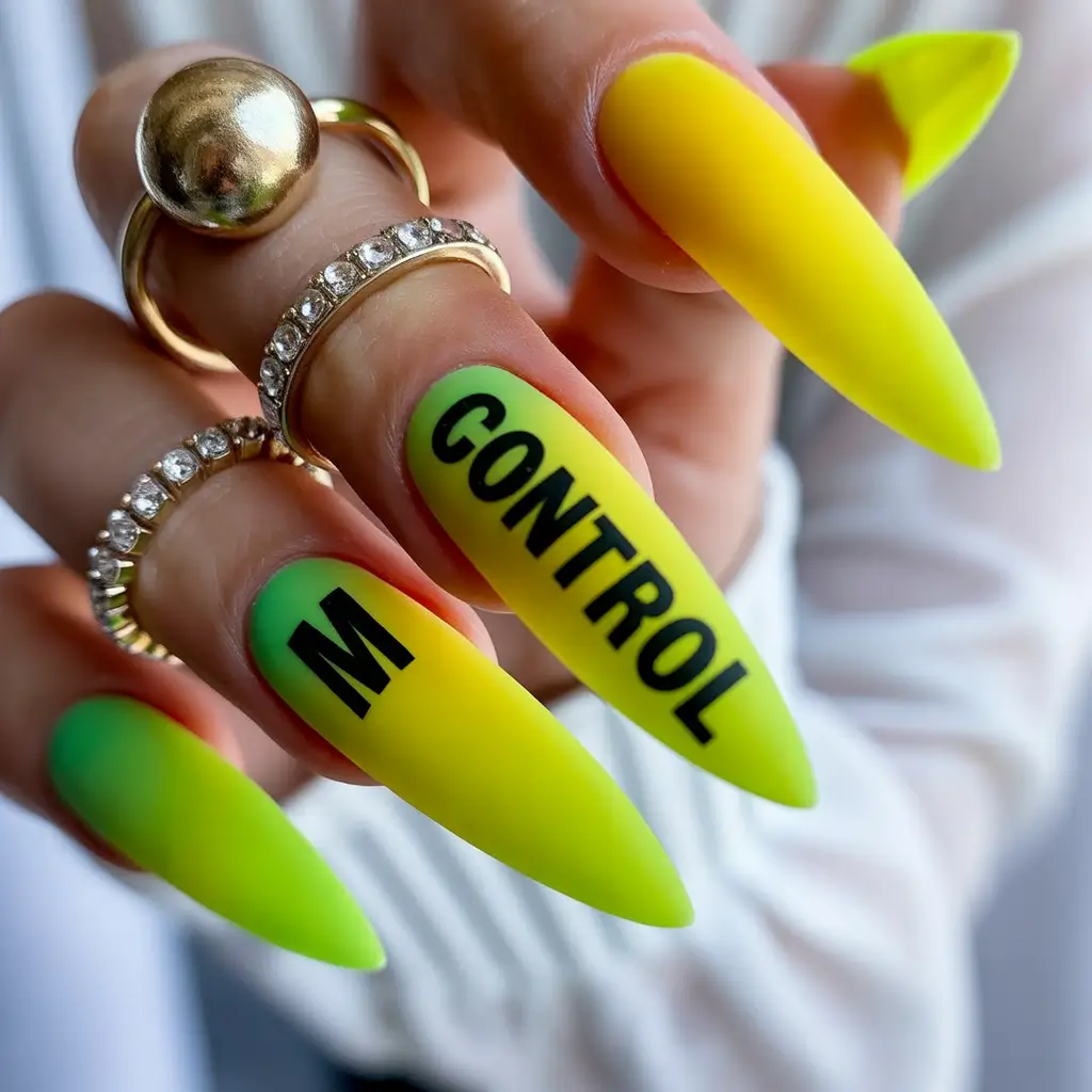 neon summer nail ideas 2025 Graphic Neon Tips That Speak Boldly