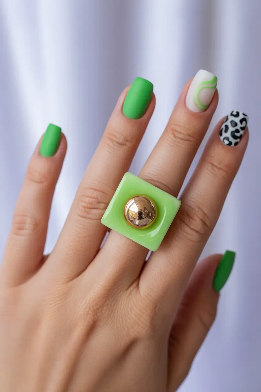 neon summer nail ideas 2025 Fresh Green With a Twist