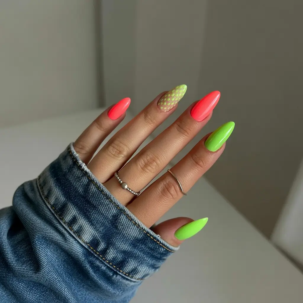 neon summer nail ideas 2025 Fruity Pop Sorbet
