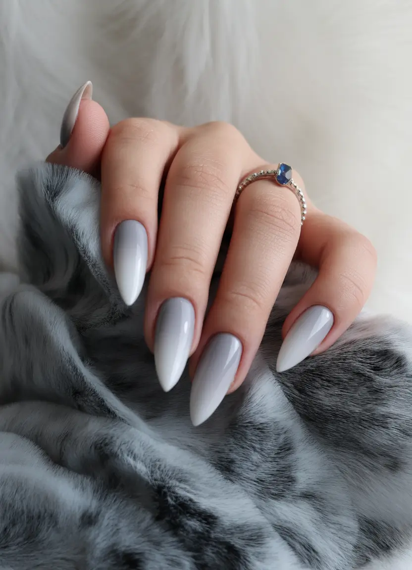 ombre summer nails ideas 2025 Classic Gradient Elegance in Cool Neutrals
