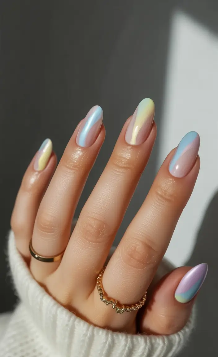ombre summer nails ideas 2025 Butterfly Hologram Fade