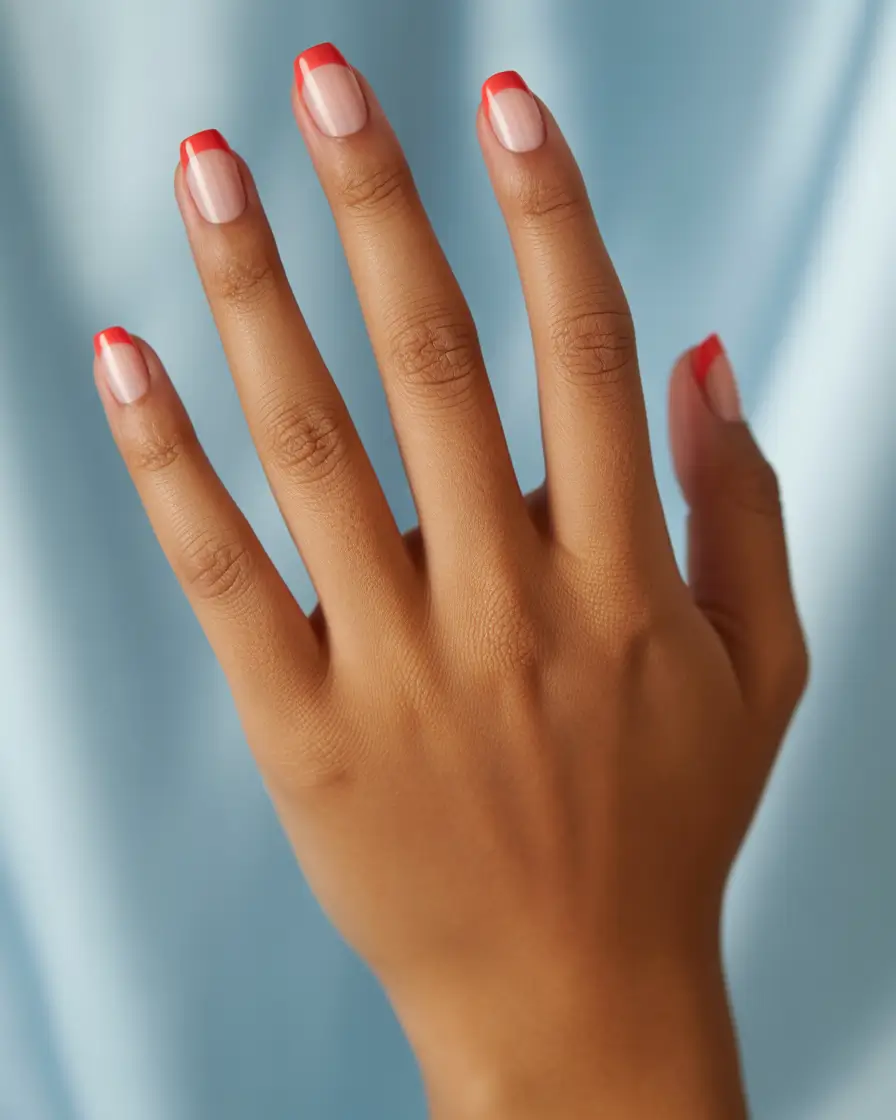 pretty summer nails ideas 2025 Minimal Coral French