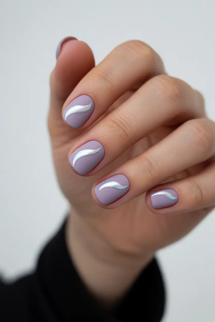 pretty summer nails ideas 2025 Lavender Aura Glow