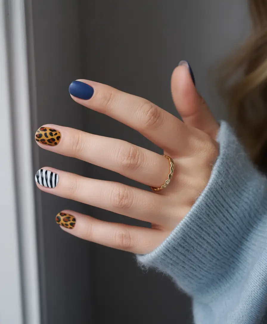 pretty summer nails ideas 2025 Safari Meets Runway