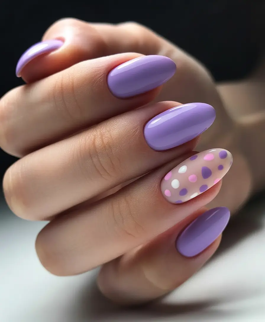 purple summer nails ideas 2025 Polka-Dot Whimsy: Sweet Meets Statement