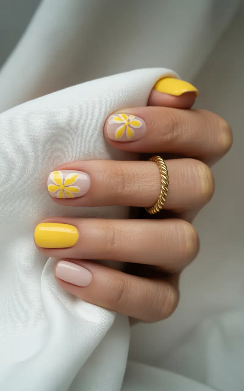 short summer nails ideas 2025 Sunshine & Simplicity