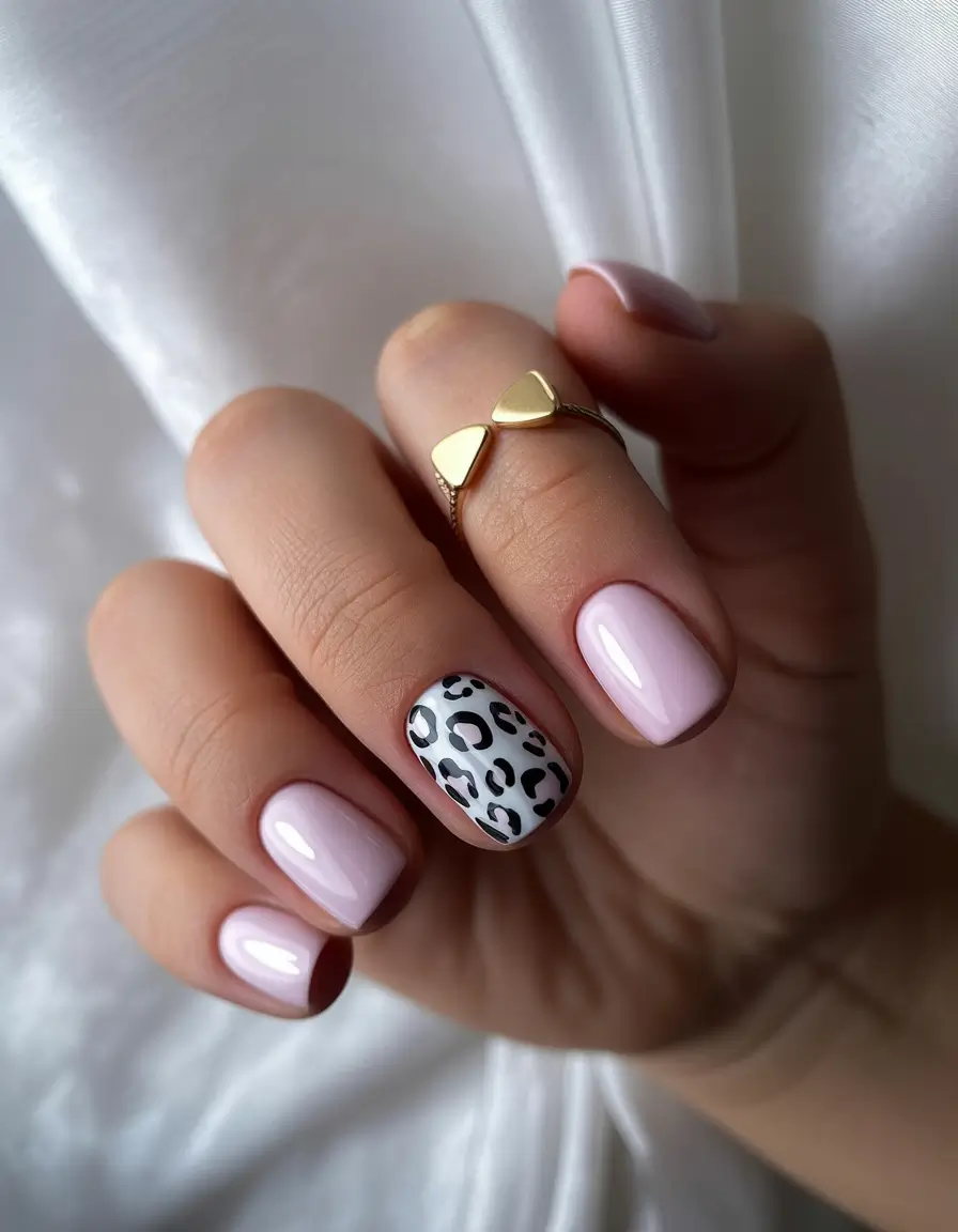 short summer nails ideas 2025 Blush Safari