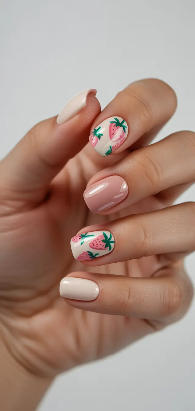 short summer nails ideas 2025 Berry Cute Realness