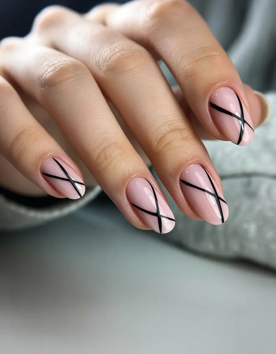 simple summer nails ideas 2025 Criss-Cross Neutrals for the Minimalist Trendsetter