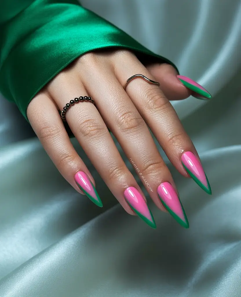simple summer nails ideas 2025 Barbiecore Meets Botanical Vibes