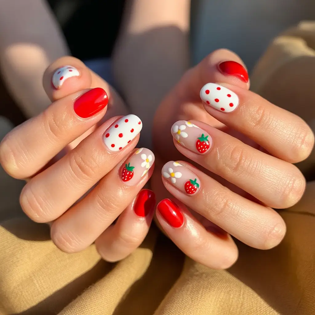 Strawberry nails inspo 2025 Sweetheart Strawberry Picnic