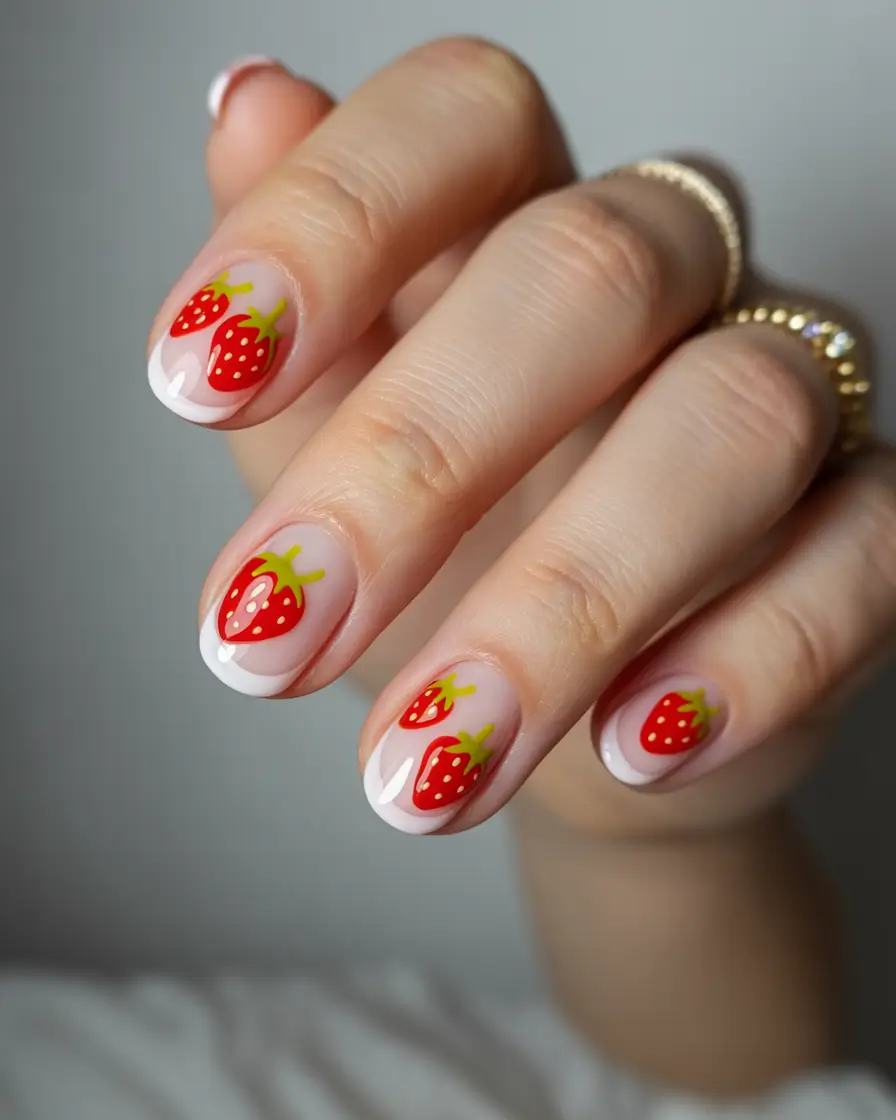 Strawberry nails inspo 2025 Sweet Minimalism with a Juicy Twist