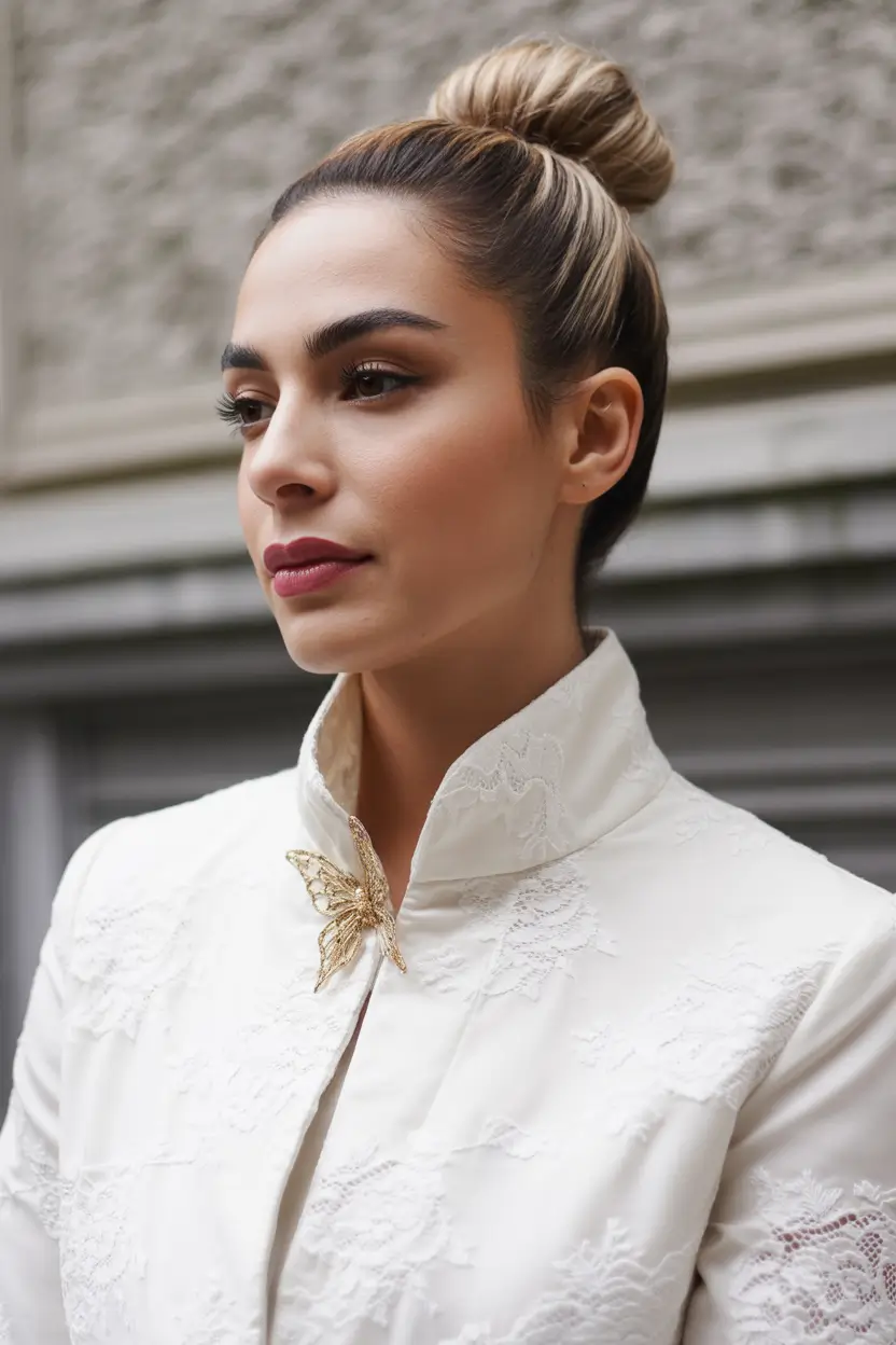 Summer Easy Hairstyle for Work 2025: Professional Ideas Sophisticated Sleek Bun for Busy Days