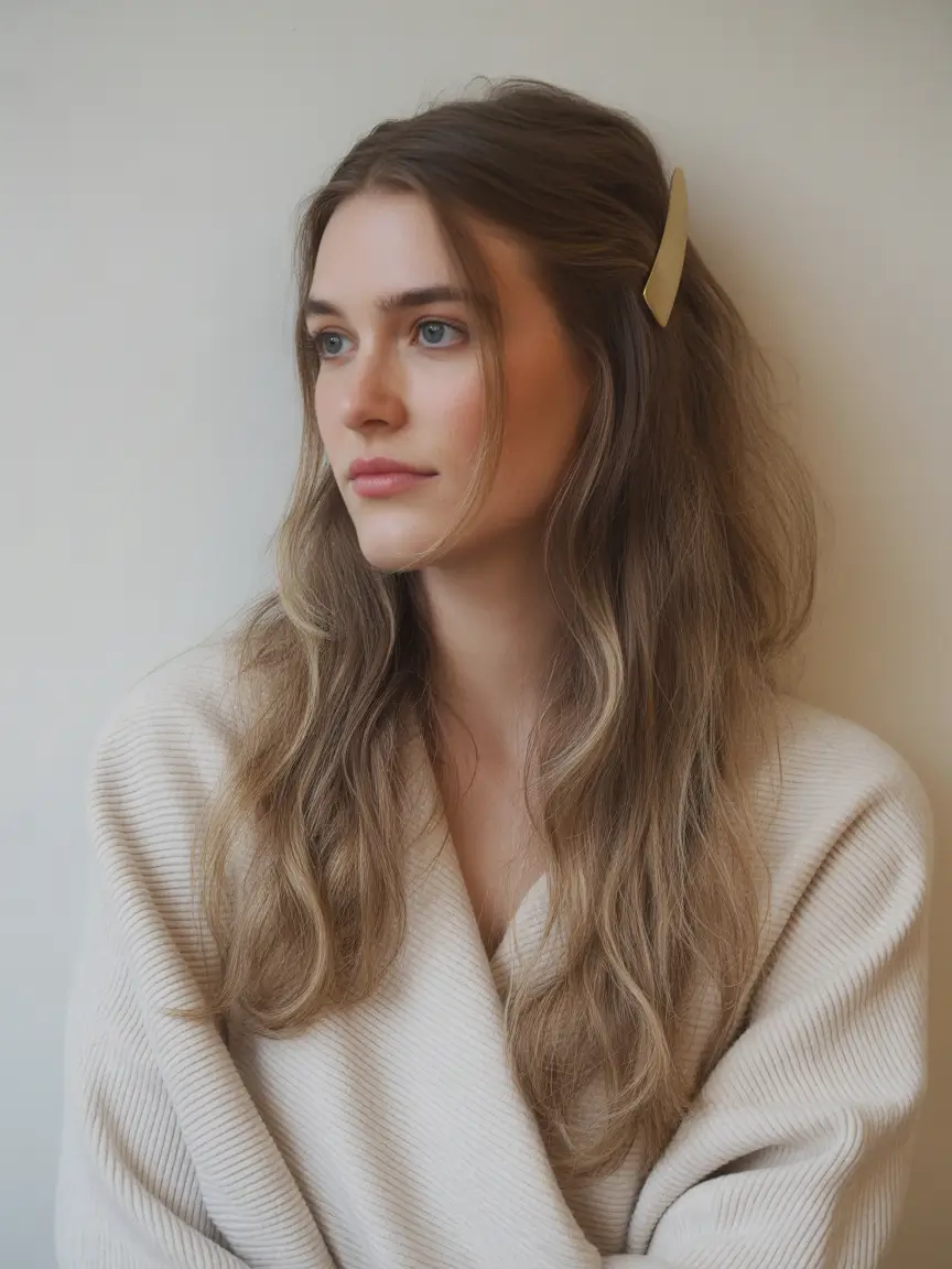 Summer Easy Hairstyle for Work 2025: Professional Ideas Soft Waves and Minimalist Clip Detail