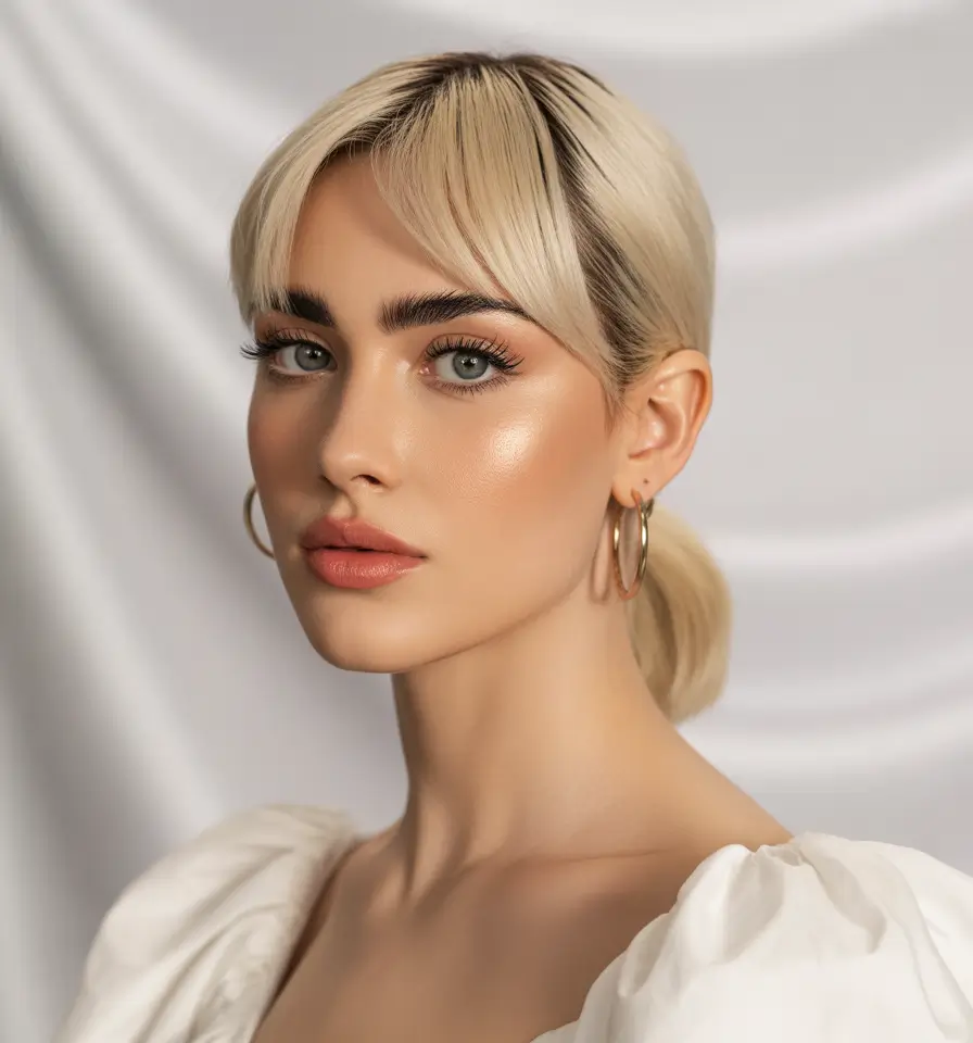 Summer Easy Hairstyle for Work 2025: Professional Ideas Soft Low Pony with Face-Framing Bangs