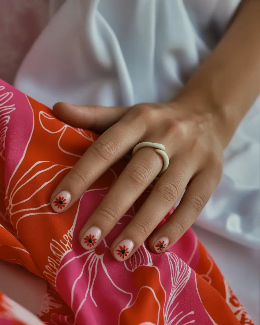 summer flower nails ideas 2025 Minimal Flower Pop for Everyday Chic