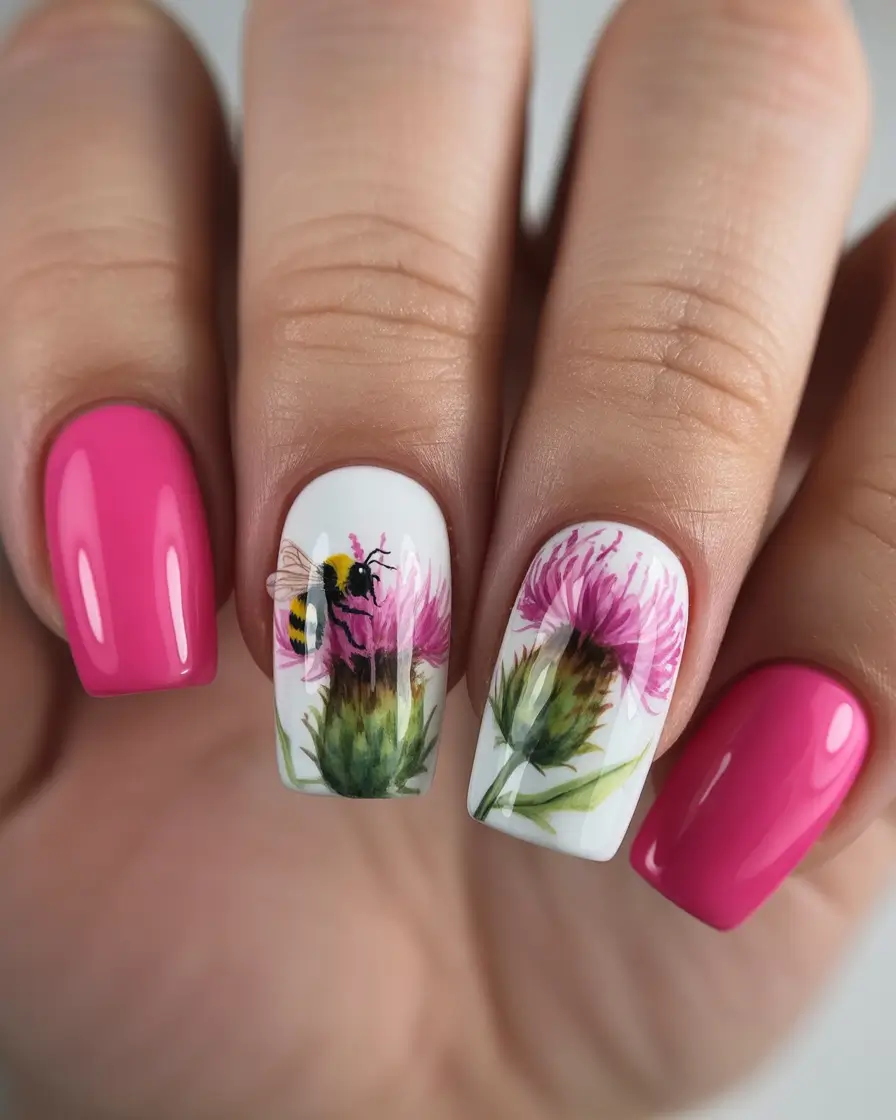 summer flower nails ideas 2025 Wildflowers and Wings