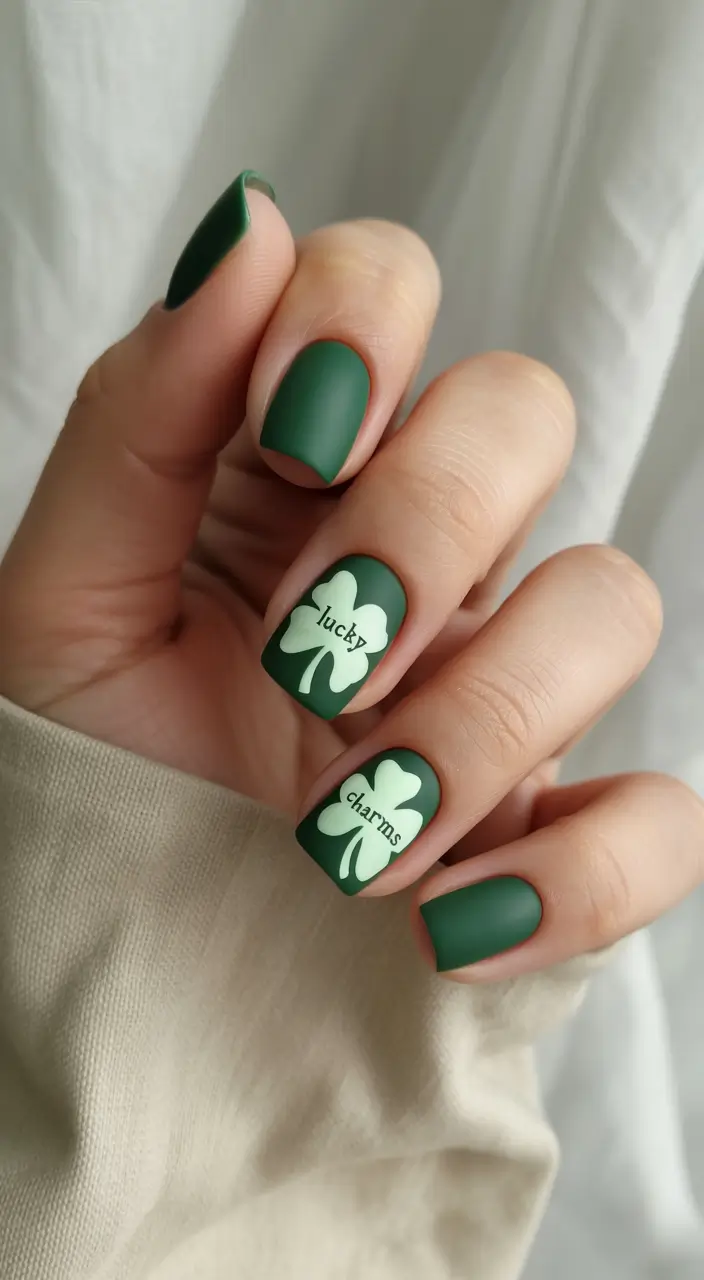 summer green nails ideas 2025 Lucky Charms Minimalism