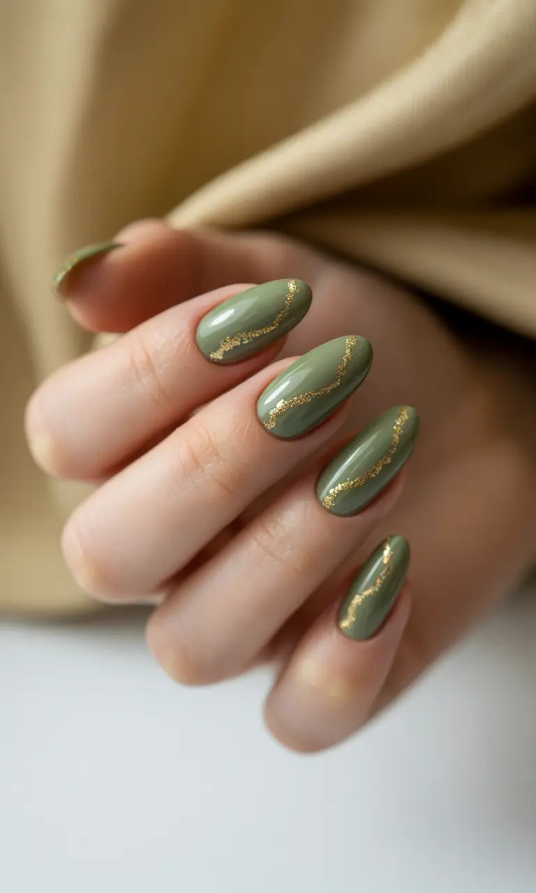 summer green nails ideas 2025 Olive Drizzle Chic