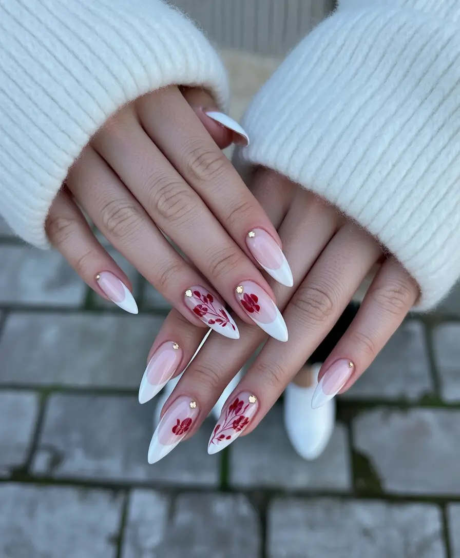 summer long nails ideas 2025+Botanical French Twist